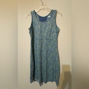 Columbia Blue and Yellow Floral Midi Dress